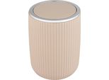 Kosmetikeimer WENKO Agropoli, beige, B:14,5cm H:20cm T:14,5cm, Kunststoff, Mülleimer, Kosmetikeimer, mit Schwingdeckel, 2 Liter