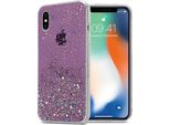 Custodia Cadorabo Per Apple Iphone X / Xs Custodia Protettiva In Viola Custodia Del Telefono Cellulare Tpu Custodia Glitter Cover Custodia Glitter