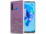 Cadorabo Custodia Per Huawei Nova 5I / P20 Lite 2019 Custodia Protettiva Per Telefono Cellulare Viola Tpu Custodia Cover Glitterata Glitter