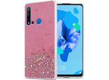 Cadorabo Custodia Per Huawei Nova 5I / P20 Lite 2019 Custodia Protettiva In Rosa Custodia Per Telefono Cellulare Custodia Tpu Custodia Cover Glitterata Glitter