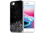 Custodia Cadorabo Per Apple Iphone 7 / 7S / 8 / Se 2020 Custodia Protettiva In Nero Custodia Del Telefono Cellulare Custodia Tpu Custodia Cover Glitterata