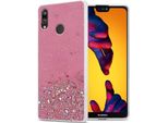 Cadorabo Custodia Per Huawei P20 Lite 2018 / Nova 3E Custodia Protettiva In Rosa Custodia Per Telefono Cellulare Tpu Custodia Cover Glitterata Custodia Glitterata