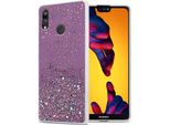 Cadorabo Custodia Per Huawei P20 Lite 2018 / Nova 3E Custodia Protettiva In Viola Custodia Del Telefono Cellulare Tpu Custodia Cover Glitterata Custodia Glitterata