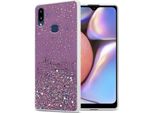 Cadorabo Custodia Per Samsung Galaxy A10S / M01S Custodia Protettiva In Viola Custodia Del Telefono Cellulare Tpu Caso Glitter Copertura Caso Glitter