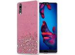 Cadorabo Custodia Per Huawei P20 Custodia Protettiva In Rosa Custodia Del Telefono Cellulare Custodia Tpu Custodia Glitter Cover Custodia Glitter