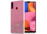 Cadorabo Custodia Per Samsung Galaxy A20S Custodia Protettiva In Rosa Custodia Del Telefono Cellulare Custodia Tpu Custodia Glitter Cover Custodia Glitter
