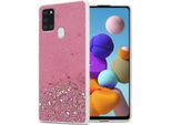 Cadorabo Custodia Per Samsung Galaxy A21S Custodia Protettiva In Rosa Custodia Del Telefono Cellulare Custodia Tpu Custodia Glitter Cover Custodia Glitter