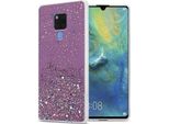 Cadorabo Custodia Per Huawei Mate 20 Cover Protettiva In Viola Custodia Del Telefono Cellulare Tpu Custodia Glitter Cover Glitter