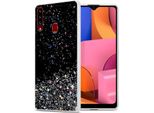 Cadorabo Cover Per Samsung Galaxy A20S Cover Protettiva In Nero Custodia Per Telefono Cellulare Tpu Case Glitter Cover Glitter