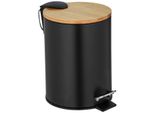 Kosmetikeimer WENKO Tortona, schwarz, B:17cm H:23,5cm T:21cm, Stahl, Mülleimer, Kosmetikeimer, 3 Liter, BxTxH: 17x21x23,5 cm
