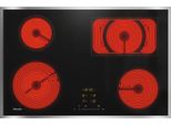 MIELE Elektro-Kochfeld KM 6542 FR, grau (edelstahl), B:76,4cm H:4,3cm T:50,4cm, Kochfelder