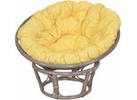 Rattanstuhl Home Affaire "Buse", Bunt (Naturgrau, Gelb), Ø80Cm, StüHle, Rattanstuhl, Aus Handgeflochtenem Rattan