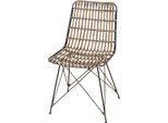 Rattanstuhl Home Affaire, Braun, B:45Cm H:84Cm T:56Cm, StüHle, Rattanstuhl, MaßE (B/T/H): 45/56/84 Cm