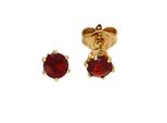 Paar Ohrstecker Jobo, Gelb (Gelbgold 585), Ohrringe, Damen, 4,5Mm, Gelbgold 585, Rund 585 Gold Mit Granat