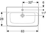 Geberit Renova Compact Waschtisch, 65x40 m. Hl., m. Ül., weiß