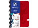 Quaderno A Spirale Oxford Nordic Touch A4+, A Righe, 70 Fogli, Rosso