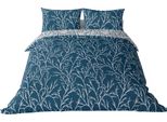 Set Di Biancheria Da Letto Reversibile Brielle Maco Satin 100% Cotone/Tessuto 220 Con Cerniera 3 Pezzi Copripiumino 240 X 220 Cm Federa 2*65 X 65 Cm Blu Scuro Grigio