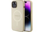 Guess Guhmp15Mpsahmcb Custodia Rigida Saffiano Magsafe Per Iphone 15 Plus / 14 Plus 6.7 ZłOty/Gold