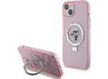 Karl Lagerfeld Klhmp15Mhmrskcp Custodia Rigida Per Iphone 15 Plus / 14 Plus 6.7 RóżOwy/Pink Stand Anello Karl&Choupettte Magsafe