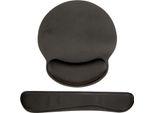 Cadorabo Set Di 2 Pezzi Di Tappetino Ergonomico Per Mouse E Poggiapolsi Per Tastiera In Nero - Tappetino Antiscivolo Con Poggiapolsi Per Mouse E Tastiera