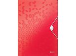 Leitz 4599-00-26 4599 Cartella Angolare Wow - A4, Pp, Rosso Metallizzato