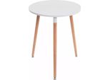 In And Outdoormatch Tavolino Jamel - Piano Bianco - Legno - Mdf - 60X60X75 Cm - Design Moderno