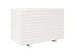 Vidaxl Fioriera Bianca 70X40X49,5 Cm In Legno Di Pino Massiccio