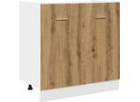 Vidaxl Base Lavello Lyon Artisan Rovere 80X46X81,5 Cm Materiale A Base Di Legno