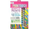 Set Di Colori Acrilici Pastello Ooly - 12 Colori E 2 Pennelli Per La Pittura