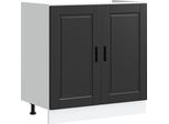Vidaxl Base Lavello Porto Black 80X46X81,5 Cm Materiale A Base Di Legno