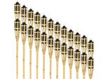 Jayseuw 24X Torce Da Giardino Set Lampade Torcia Olio Stoppino 90Cm Torce Olio Di Bambù Per Lampada All'aperto Olio Per Torcia Fiamme Fuoco Festa Decorazione