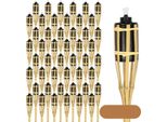 Clanmacy 48X Torce Da Giardino Set Lampade Torcia Olio Stoppino 90Cm Torce Olio Di Bambù Per Lampada All'aperto Olio Per Torcia Fiamme Fuoco Festa Decorazione