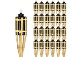 Jayseuw 36X Torce Da Giardino Set Lampade Torcia Olio Stoppino 90Cm Torce Olio Di Bambù Per Lampada All'aperto Olio Per Torcia Fiamme Fuoco Festa Decorazione