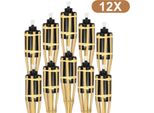 Jopassy 12X Torce Da Giardino Set Lampade Torcia Olio Stoppino 90Cm Torce Olio Di Bambù Per Lampada All'aperto Olio Per Torcia Fiamme Fuoco Festa Decorazione