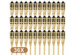 Jopassy 36X Torce Da Giardino Set Lampade Torcia Olio Stoppino 90Cm Torce Olio Di Bambù Per Lampada All'aperto Olio Per Torcia Fiamme Fuoco Festa Decorazione
