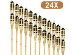 Jopassy 24X Torce Da Giardino Set Lampade Torcia Olio Stoppino 90Cm Torce Olio Di Bambù Per Lampada All'aperto Olio Per Torcia Fiamme Fuoco Festa Decorazione