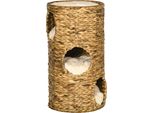 Fortuna Lai Cuccia Per Gatti A 3 Livelli, 3 Ingressi, Design Boho, Cuscino Incluso, 40 Cm X 40 Cm X 73 Cm, Marrone Chiaro + Bianco Crema
