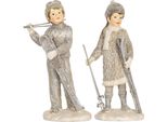 Clayre & Eef Figura Decorativa Per Bambini 8X7X15 Cm Plastica Grigia