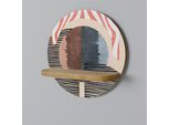 Spacerebels Mensola Da Parete In Legno - Mensola Decorativa Sospesa - Mensola Galleggiante Per Il Soggiorno - Mensola Per La Camera Dei Bambini - Mensola Rotonda Per Pareti - 34 X 34 Finitura Rovere Riva