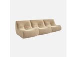 Sweeek - Set Di 3 Poltrone Con Rivestimento Effetto Alpaca - Beige
