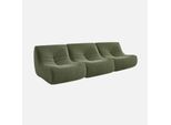 Sweeek - Set Di 3 Poltrone Con Rivestimento Effetto Alpaca - Kaki