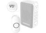 Honeywell DC313NP2 Campanello Senza Fili Serie 3, 6 Suonerie, Base Per Presa, Pulsante Di Design