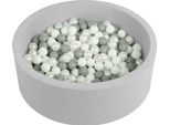 Selonis 90X30Cm/200 Palline ∅ 6Cm Piscina Secca Rotonda Con Palline Certificata Eu, Grigio Chiaro: Bianco/Grigio/Perla