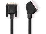 Cavo Scart | Scart Maschio | Femmina Vga | Nichelato | 480P | 2,00 | Rotondo | Pvc | Nero | Etichetta