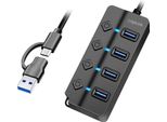 Logilink Logilink Usb 3.0 Hub, 4-Port, W/ Switch For Each Port, Black