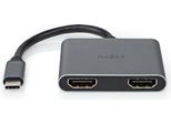 Adattatore Usb Multiporta | Usb 3.2 Gen 1 | USB-C™ Maschio | 2X Hdmi™ | 0,10 M | Rotondo | Nichelato | Pvc | Nero | Busta