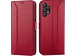Custodia Per Cellulare Per Samsung Galaxy A13 4G Cover Flip Case Pieghevole Cover Protettiva, Rosso