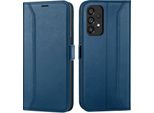 Custodia Per Cellulare Per Samsung Galaxy A52 4G/5G, A52S 5G Cover Flip Case Pieghevole Custodia Protettiva, Blu