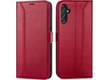 Custodia Per Cellulare Per Samsung Galaxy A13 5G / A04S Cover Flip Case Pieghevole Custodia Protettiva, Rosso