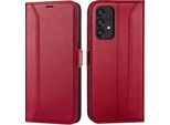 Custodia Per Cellulare Per Samsung Galaxy A52 4G/5G, A52S 5G Cover Flip Case Pieghevole Custodia Protettiva, Rosso